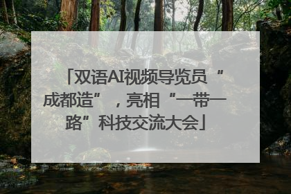 双语AI视频导览员“成都造”，亮相“一带一路”科技交流大会