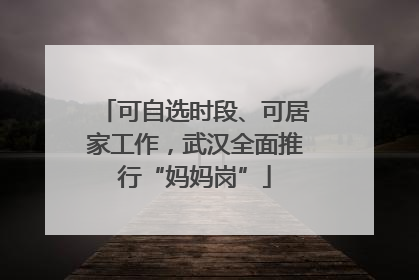 可自选时段、可居家工作，武汉全面推行“妈妈岗”