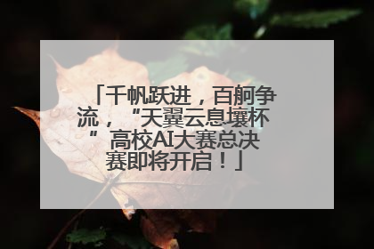 千帆跃进，百舸争流，“天翼云息壤杯”高校AI大赛总决赛即将开启！