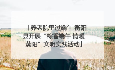 养老院里过端午 衡阳县开展“粽香端午 情暖蒸阳”文明实践活动