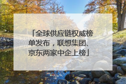 全球供应链权威榜单发布，联想集团、京东两家中企上榜