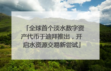 全球首个淡水数字资产代币于迪拜推出，开启水资源交易新尝试