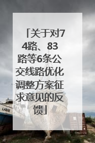 关于对74路、83路等6条公交线路优化调整方案征求意见的反馈