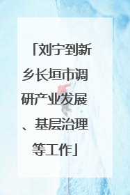 刘宁到新乡长垣市调研产业发展、基层治理等工作