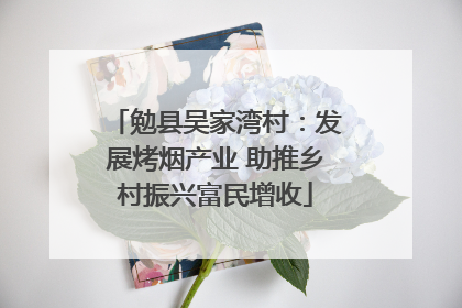勉县吴家湾村：发展烤烟产业 助推乡村振兴富民增收