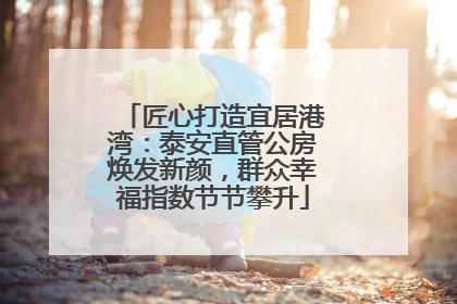 匠心打造宜居港湾：泰安直管公房焕发新颜，群众幸福指数节节攀升