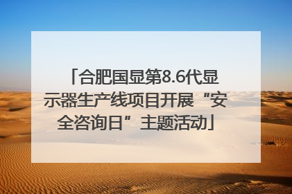 合肥国显第8.6代显示器生产线项目开展“安全咨询日”主题活动