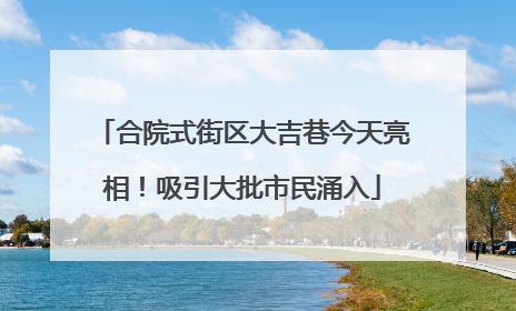 合院式街区大吉巷今天亮相！吸引大批市民涌入