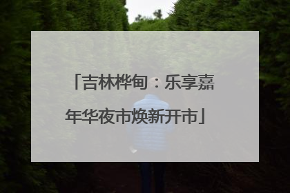 吉林桦甸：乐享嘉年华夜市焕新开市