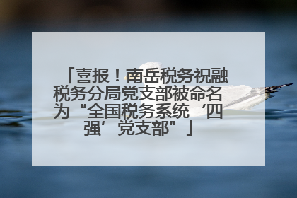 喜报！南岳税务祝融税务分局党支部被命名为“全国税务系统‘四强’党支部”
