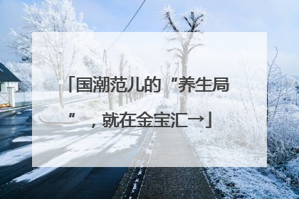 国潮范儿的“养生局”，就在金宝汇→