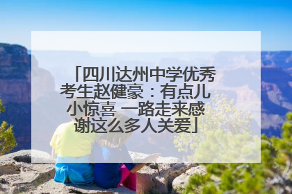 四川达州中学优秀考生赵健豪：有点儿小惊喜 一路走来感谢这么多人关爱