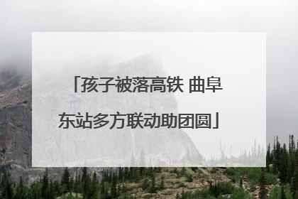 孩子被落高铁 曲阜东站多方联动助团圆