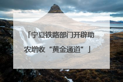 宁夏铁路部门开辟助农增收“黄金通道”