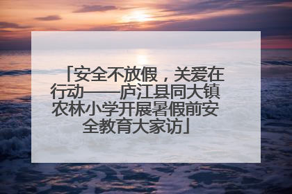 安全不放假，关爱在行动——庐江县同大镇农林小学开展暑假前安全教育大家访