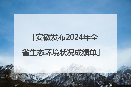安徽发布2024年全省生态环境状况成绩单