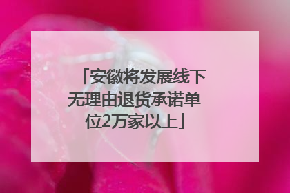 安徽将发展线下无理由退货承诺单位2万家以上