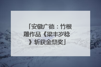安徽广德：竹根雕作品《梁丰岁稔》斩获金鼎奖
