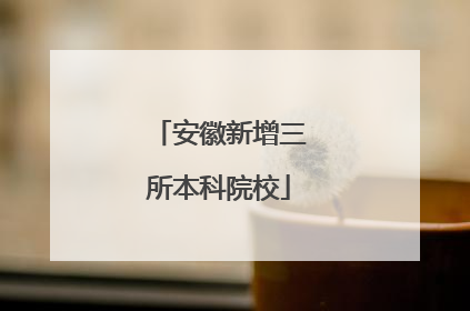 安徽新增三所本科院校