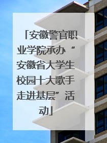 安徽警官职业学院承办“安徽省大学生校园十大歌手走进基层”活动