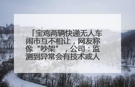 宝鸡两辆快递无人车闹市互不相让，网友称像“吵架”，公司：监测到异常会有技术或人为干预处置