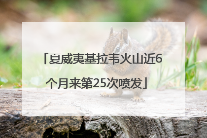 夏威夷基拉韦火山近6个月来第25次喷发