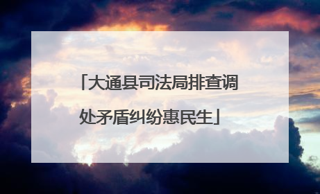 大通县司法局排查调处矛盾纠纷惠民生
