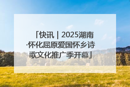 快讯｜2025湖南·怀化屈原爱国怀乡诗歌文化推广季开幕