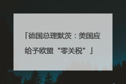 德国总理默茨：美国应给予欧盟“零关税”