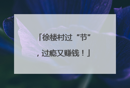 徐楼村过“节”，过瘾又赚钱！