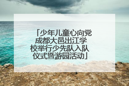 少年儿童心向党 成都大邑出江学校举行少先队入队仪式暨游园活动