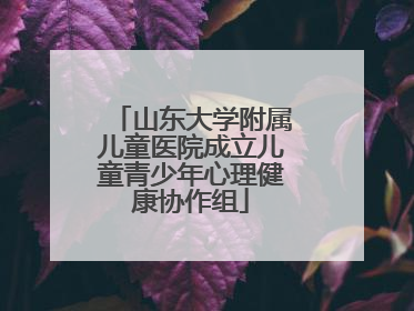 山东大学附属儿童医院成立儿童青少年心理健康协作组