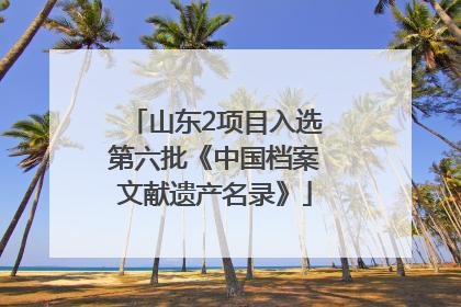 山东2项目入选第六批《中国档案文献遗产名录》
