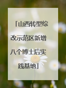 山西转型综改示范区新增八个博士后实践基地