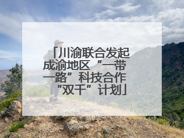 川渝联合发起成渝地区“一带一路”科技合作“双千”计划