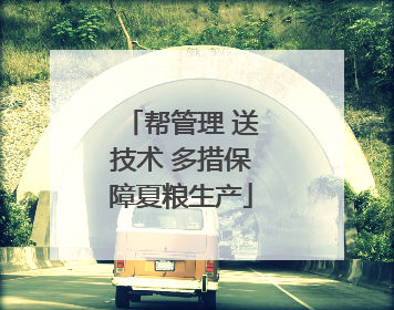 帮管理 送技术 多措保障夏粮生产