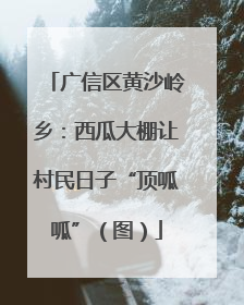 广信区黄沙岭乡：西瓜大棚让村民日子“顶呱呱”（图）