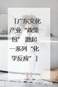 广东文化产业“政策包” 激起一系列“化学反应”