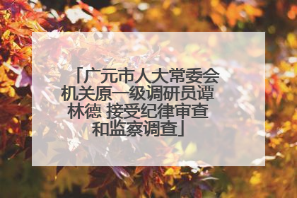 广元市人大常委会机关原一级调研员谭林德 接受纪律审查和监察调查
