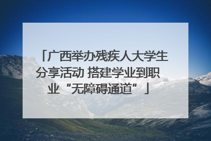 广西举办残疾人大学生分享活动 搭建学业到职业“无障碍通道”