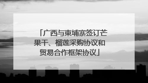 广西与柬埔寨签订芒果干、榴莲采购协议和贸易合作框架协议