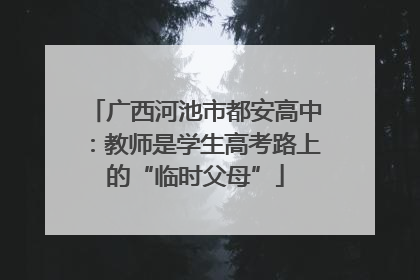 广西河池市都安高中：教师是学生高考路上的“临时父母”