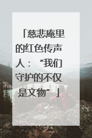 慈悲庵里的红色传声人：“我们守护的不仅是文物”