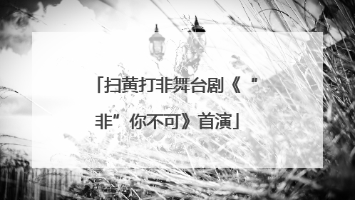 扫黄打非舞台剧《“非”你不可》首演