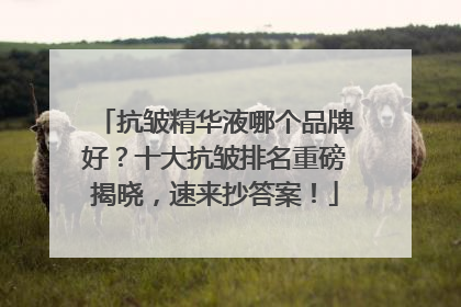 抗皱精华液哪个品牌好？十大抗皱排名重磅揭晓，速来抄答案！