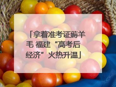 拿着准考证薅羊毛 福建“高考后经济”火热升温