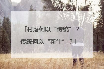 村落何以“传统”？传统何以“新生”？