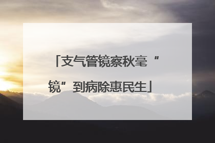 支气管镜察秋毫“镜”到病除惠民生