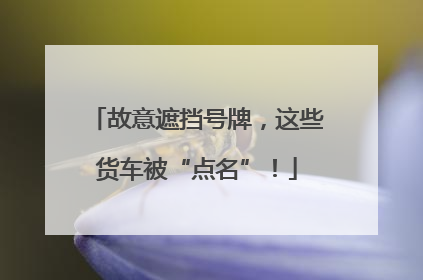故意遮挡号牌，这些货车被“点名”！