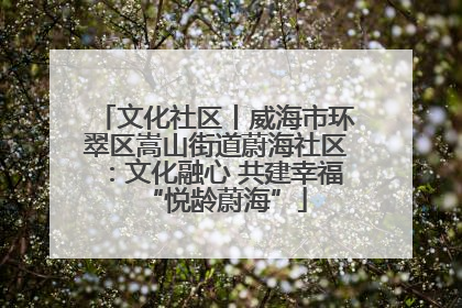 文化社区丨威海市环翠区嵩山街道蔚海社区：文化融心 共建幸福“悦龄蔚海”